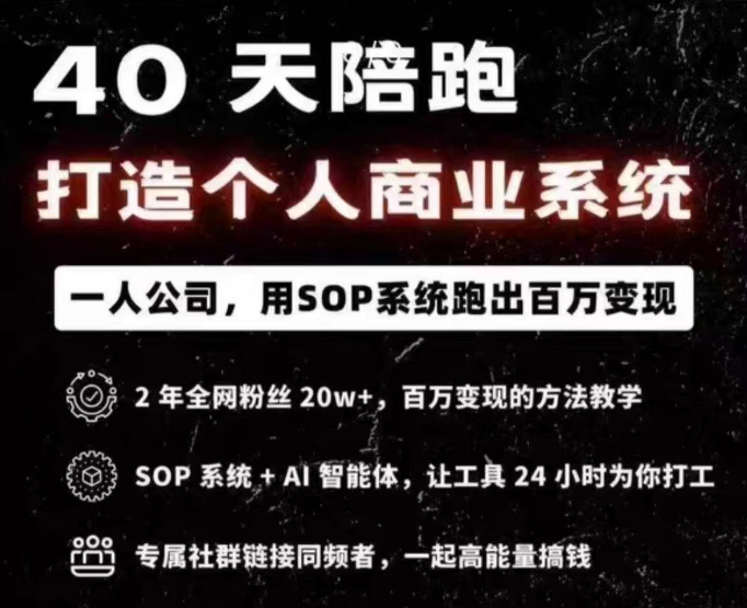 40天陪跑打造个人商业系2025年(价值2999元)